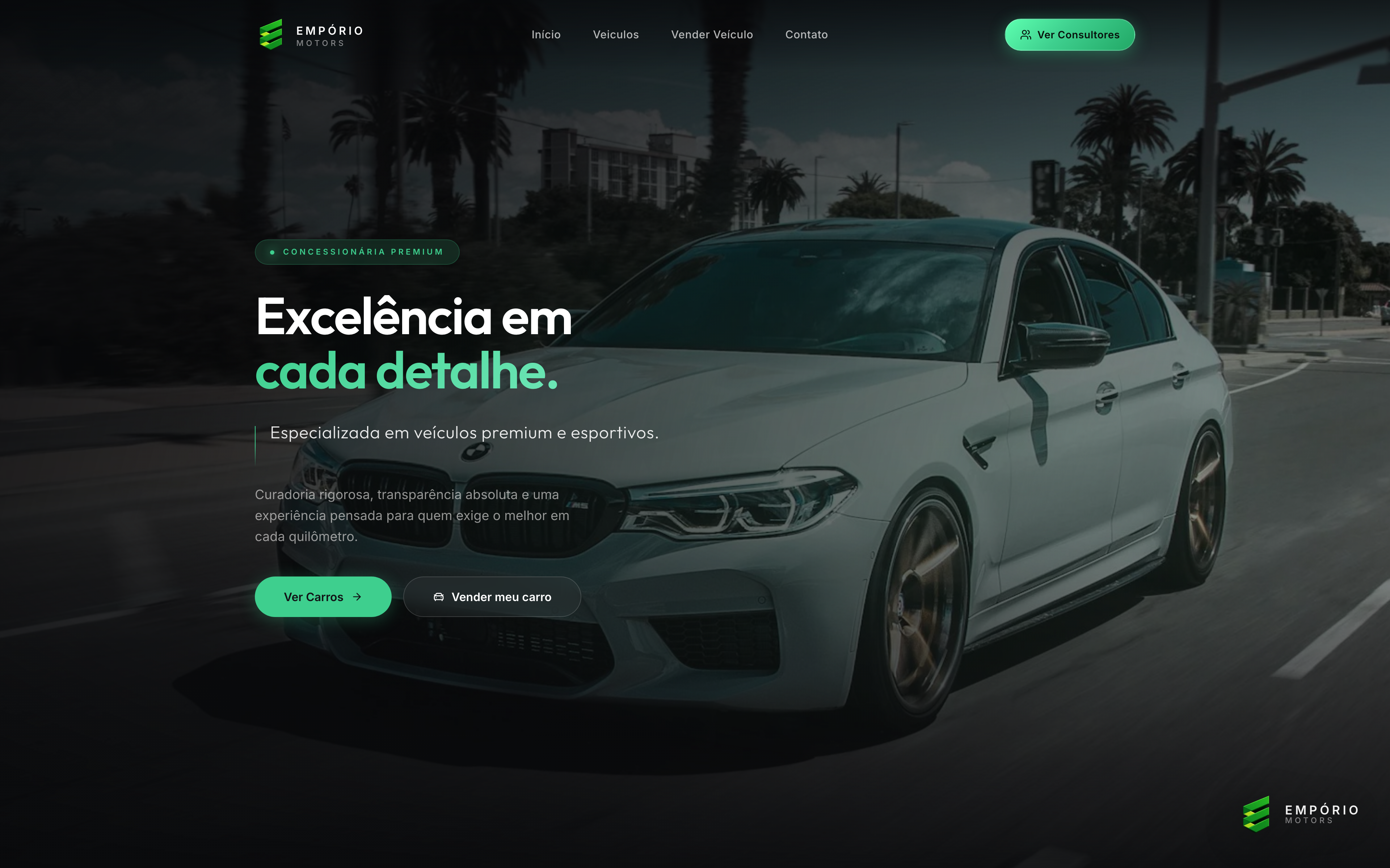 Landing page Empório Motors